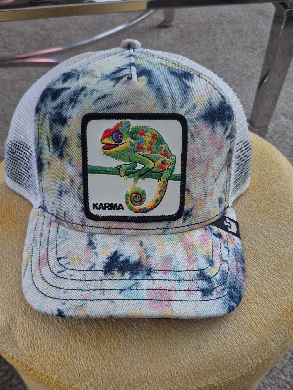 Goorin Brothers .Karma  Tie-Dye Trucker Hat — Pink, Blue, Yellow